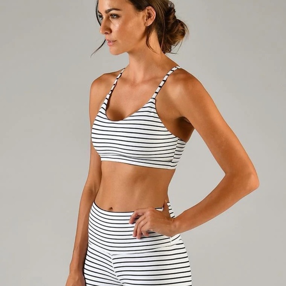 NWT Glyder Energy Bra in Black / White Stripe Small (6) - Picture 2 of 6